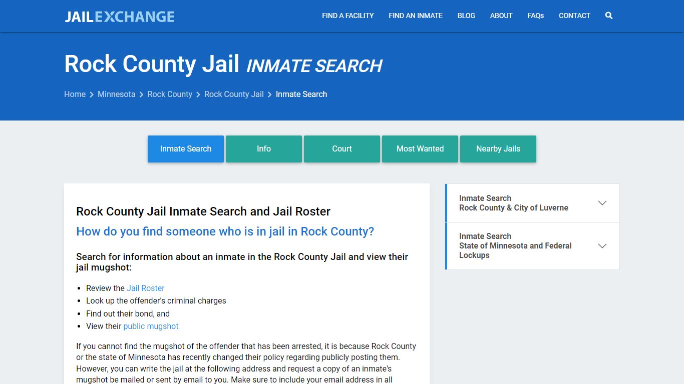Inmate Search: Roster & Mugshots - Rock County Jail, MN